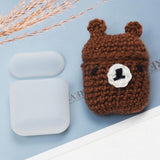 Maxbell Winter knit Cute cartoon Silicone Earphone Case For AirPods cover brown
