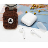 Maxbell Winter knit Cute cartoon Silicone Earphone Case For AirPods cover brown