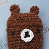 Maxbell Winter knit Cute cartoon Silicone Earphone Case For AirPods cover brown