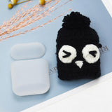 Maxbell Winter knit Cute cartoon Silicone Earphone Case For AirPods cover balck