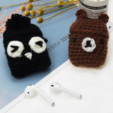 Maxbell Winter knit Cute cartoon Silicone Earphone Case For AirPods cover balck