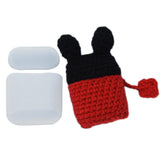 Maxbell Winter knit Cute cartoon Silicone Earphone Case For AirPods cover black+red
