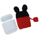 Maxbell Winter knit Cute cartoon Silicone Earphone Case For AirPods cover black+red
