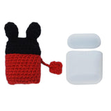 Maxbell Winter knit Cute cartoon Silicone Earphone Case For AirPods cover black+red