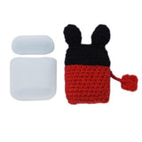Maxbell Winter knit Cute cartoon Silicone Earphone Case For AirPods cover black+red