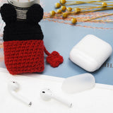 Maxbell Winter knit Cute cartoon Silicone Earphone Case For AirPods cover black+red