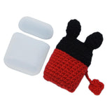 Maxbell Winter knit Cute cartoon Silicone Earphone Case For AirPods cover black+red
