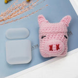 Maxbell Winter knit Cute cartoon Silicone Earphone Case For AirPods cover pink
