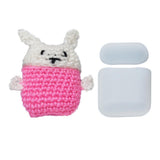 Maxbell Winter knit Cute cartoon Silicone Earphone Case For AirPods cover pink+white