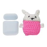 Maxbell Winter knit Cute cartoon Silicone Earphone Case For AirPods cover pink+white
