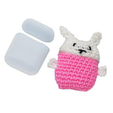 Maxbell Winter knit Cute cartoon Silicone Earphone Case For AirPods cover pink+white