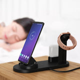 Max 3 in1 Qi Wireless Charger Dock Stand Fast Charging For iPhone iWatch Black