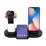 Max 3 in1 Qi Wireless Charger Dock Stand Fast Charging For iPhone iWatch Black