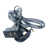 Max 1.5M Car Vehicle Universal AUX 2 USB Audio Dashboard Mounted Extension Cable