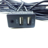 Max 1.5M Car Vehicle Universal AUX 2 USB Audio Dashboard Mounted Extension Cable