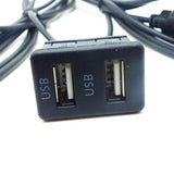 Max 1.5M Car Vehicle Universal Dual USB Audio Dashboard Mounted Extension Cable
