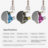 Maxbell Wired Dual Driver HIFI In-ear Earphone Metal Hybrid In Ear Headset Blue