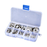 Max 360 Pieces New Stainless Steel Flat Washers Set - M2 M2.5 M3 M5 M5 M6 M8 M10