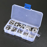 Max 360 Pieces New Stainless Steel Flat Washers Set - M2 M2.5 M3 M5 M5 M6 M8 M10