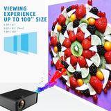 Maxbell Home Pocket Movie Projector 4k HD1080P Full LCD Display UK Same-screen Black