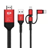 Maxbell Universal HDTV Cable 3 in 1 Display Adapter HDMI Cable For iOS For Android