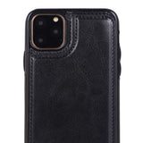 Max PU Leather Anti-fall Phone Back Cover Case For iPhone 11 6.5 inch Black