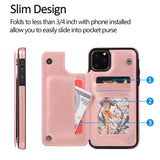 Max PU Leather Anti-fall Phone Back Cover Case For iPhone 11 6.5 inch Black