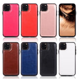 Max PU Leather Anti-fall Phone Back Cover Case For iPhone 11 6.5 inch Black