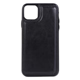 Max PU Leather Anti-fall Phone Back Cover Case For iPhone 11 6.5 inch Black
