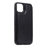 Max PU Leather Anti-fall Phone Back Cover Case For iPhone 11 6.5 inch Black