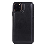 Max PU Leather Anti-fall Phone Back Cover Case For iPhone 11 6.5 inch Black