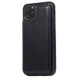 Max PU Leather Anti-fall Phone Back Cover Case For iPhone 11 6.5 inch Black