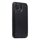Max PU Leather Anti-fall Phone Back Cover Case For iPhone 11 6.5 inch Black