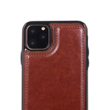 Max PU Leather Anti-fall Phone Back Cover Case For iPhone 11 6.5 inch Brown