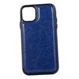 Max PU Leather Anti-fall Phone Back Cover Case For iPhone 11 6.1 inch Blue