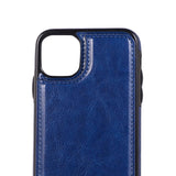 Max PU Leather Anti-fall Phone Back Cover Case For iPhone 11 6.1 inch Blue