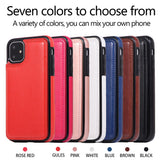 Max PU Leather Anti-fall Phone Back Cover Case For iPhone 11 6.1 inch Blue