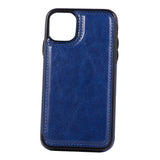 Max PU Leather Anti-fall Phone Back Cover Case For iPhone 11 6.1 inch Blue