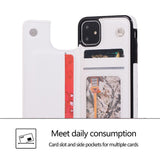 Max PU Leather Anti-fall Phone Back Cover Case For iPhone 11 6.1 inch Blue