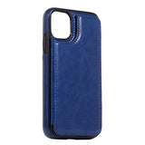 Max PU Leather Anti-fall Phone Back Cover Case For iPhone 11 6.1 inch Blue