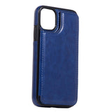 Max PU Leather Anti-fall Phone Back Cover Case For iPhone 11 6.1 inch Blue