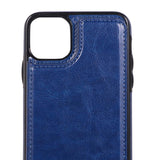 Max PU Leather Anti-fall Phone Back Cover Case For iPhone 11 6.5 inch Blue