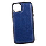 Max PU Leather Anti-fall Phone Back Cover Case For iPhone 11 6.5 inch Blue