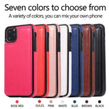 Max PU Leather Anti-fall Phone Back Cover Case For iPhone 11 6.5 inch Blue
