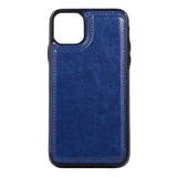 Max PU Leather Anti-fall Phone Back Cover Case For iPhone 11 6.5 inch Blue