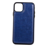 Max PU Leather Anti-fall Phone Back Cover Case For iPhone 11 6.5 inch Blue