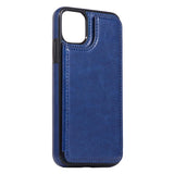 Max PU Leather Anti-fall Phone Back Cover Case For iPhone 11 6.5 inch Blue