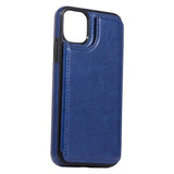 Max PU Leather Anti-fall Phone Back Cover Case For iPhone 11 6.5 inch Blue