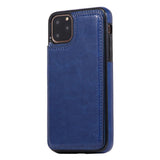 Max PU Leather Anti-fall Phone Back Cover Case For iPhone 11 6.5 inch Blue