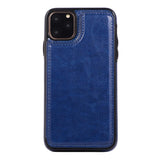 Max PU Leather Anti-fall Phone Back Cover Case For iPhone 11 6.5 inch Blue